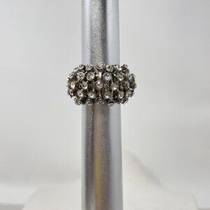 Rhinestone Stretch Cocktail Ring One Size Sparkle Shine Bling Fairy‎ Vintage